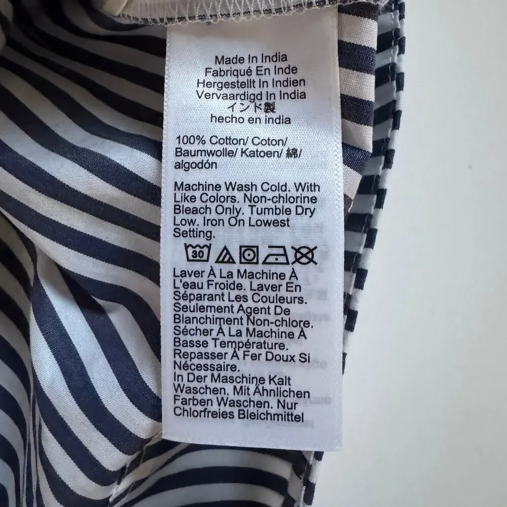 J.Crew Cropped Dark Evening Striped Garçon Shirt Size 10 NEW Womens Preppy NWT - Picture 12 of 14